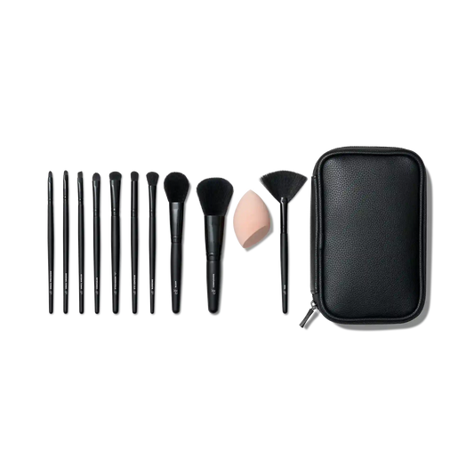 Full Face & Eye Makeup Brush Set with Travel Case